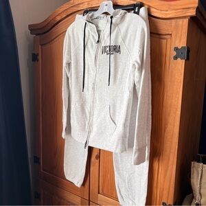Victoria Sport Gray Hoodie and Joggers Set